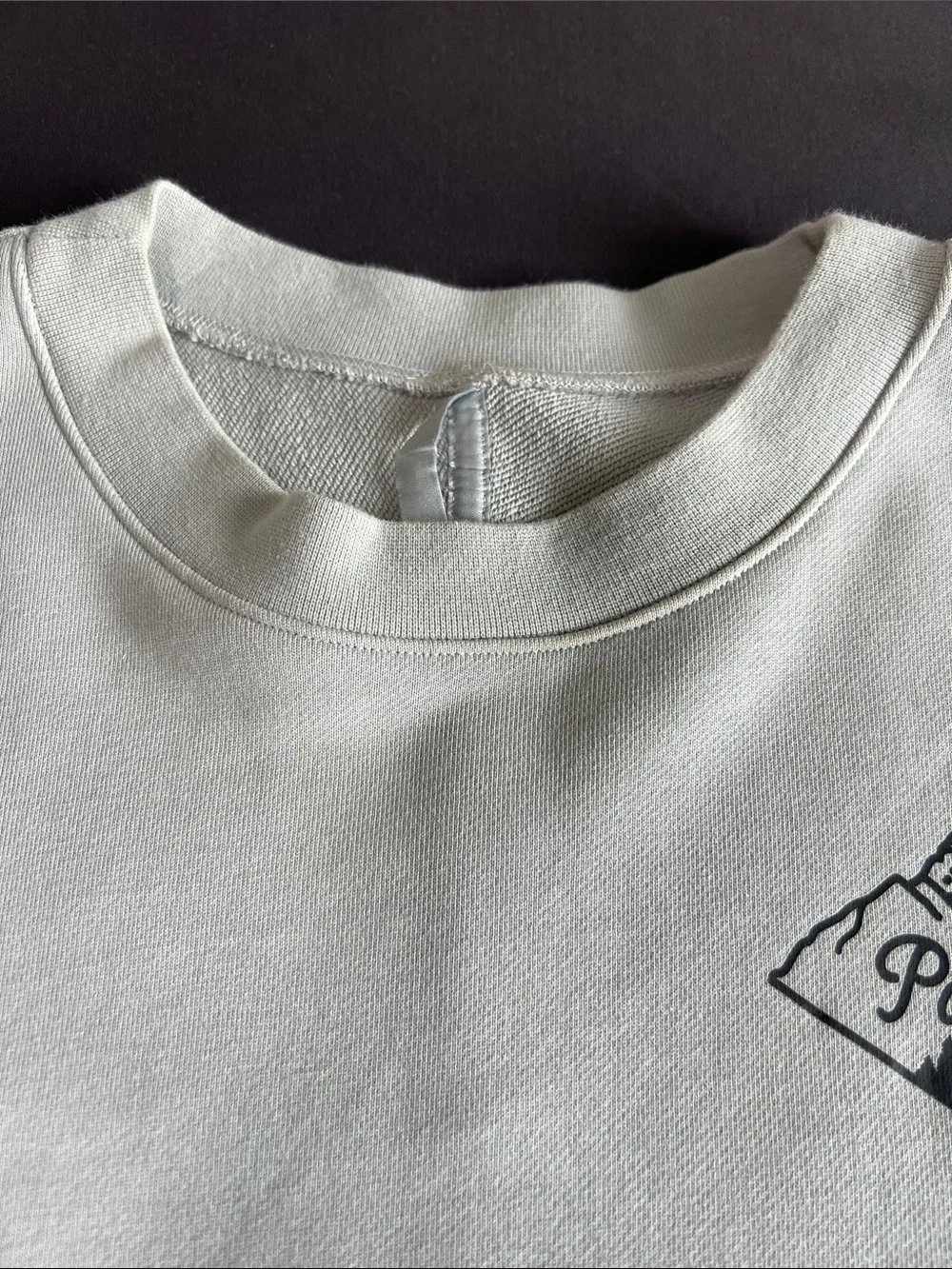 lululemon athletica Light Gray Crewneck Sweatshirt with Chest Logo